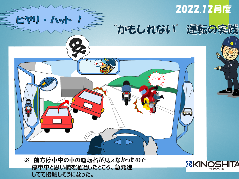 安全性への取組み(ヒヤリハット事例掲示)を更新しました。 | 株式会社 木下輸送機